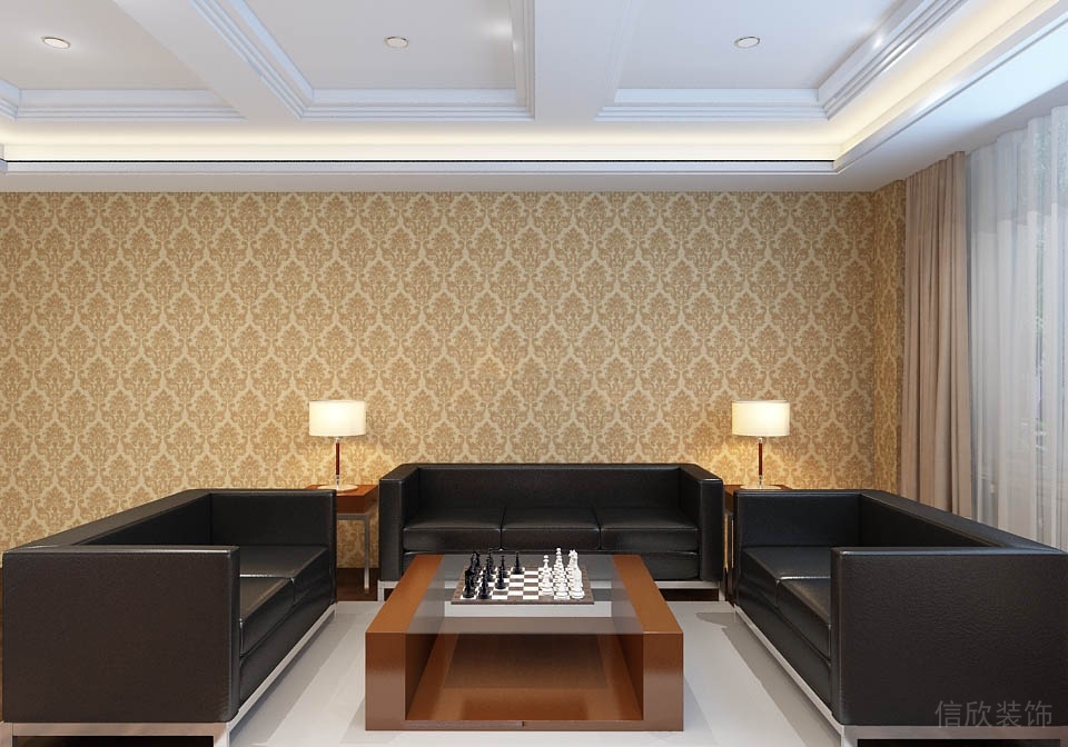 古典墻體貼式設(shè)計(jì)沙發(fā)商務(wù)風(fēng)辦公室