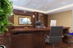 總裁辦公室中式風天花鏤空環(huán)形創(chuàng)意石膏設計