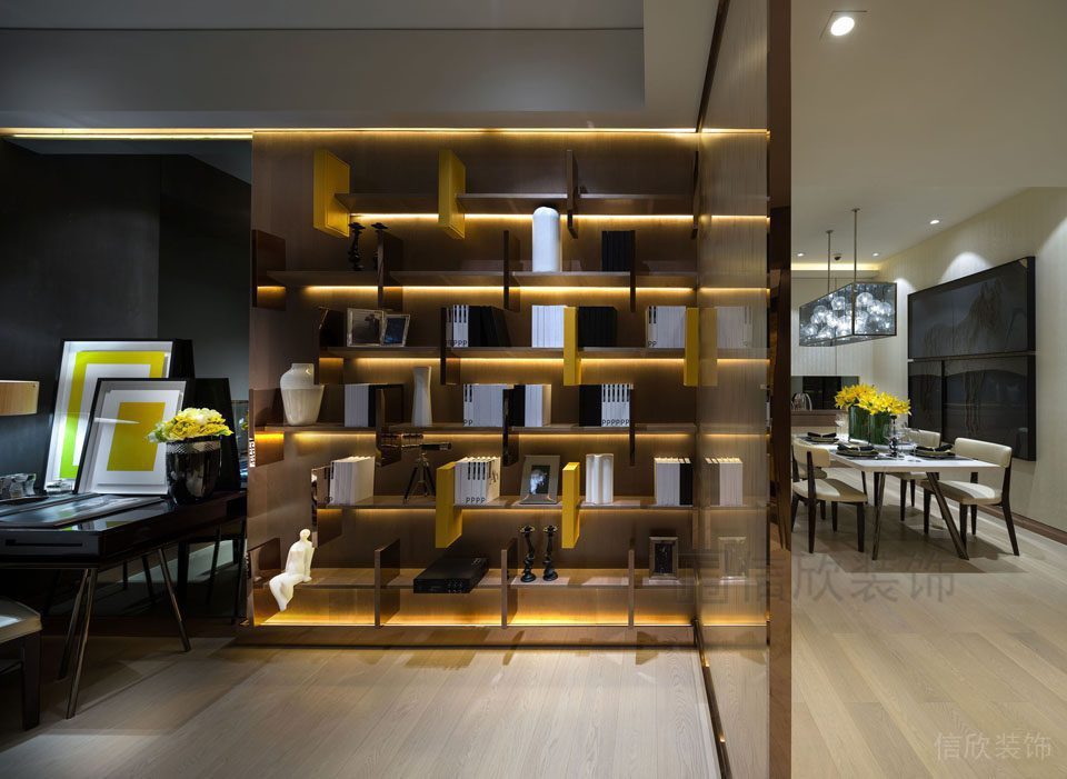 金屬鎏金過道裝修效果書房設(shè)計(jì)效果圖