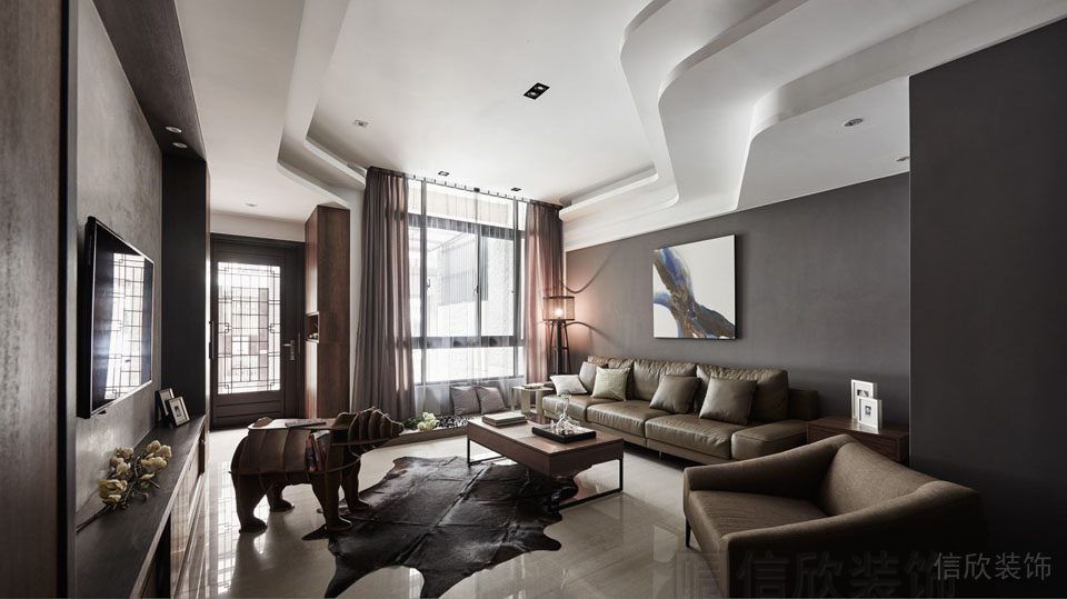 商務皮革沙發(fā)全屋定制休息區(qū)大廳裝修效果創(chuàng)意設(shè)計