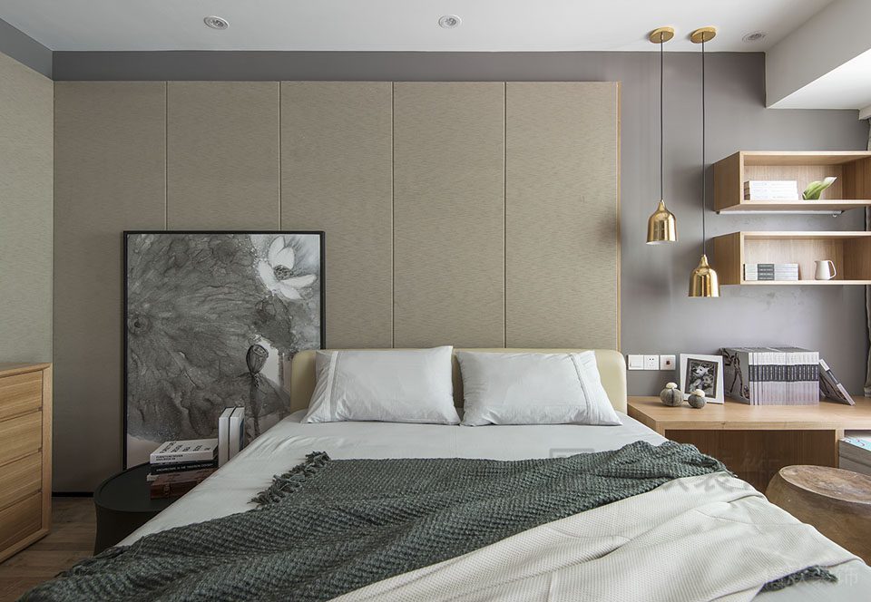 臥室裝修設(shè)計毀掉金屬天花創(chuàng)意吊頂木質(zhì)墻柜收納設(shè)計家裝簡約效果圖
