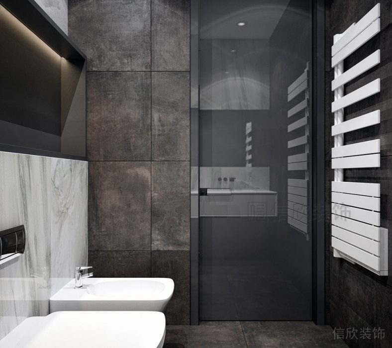 墻柜純白懸掛晾衣桿干濕分離衛(wèi)浴設(shè)計全屋定制洗手間裝修設(shè)計