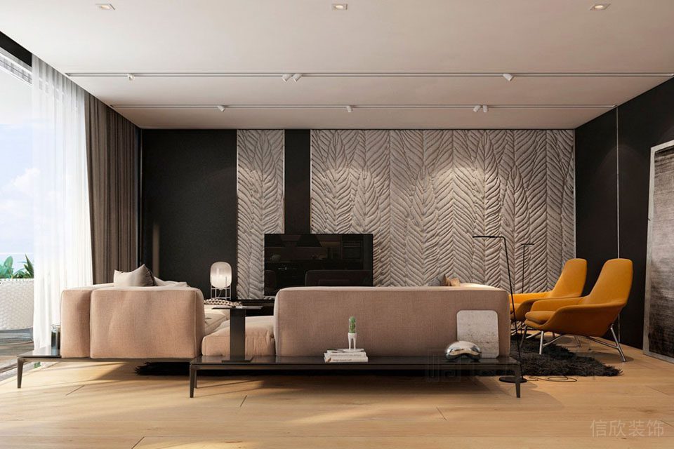 立體墻體設(shè)計(jì)效果圖木質(zhì)地板大平頂裝修房屋智能設(shè)計(jì)