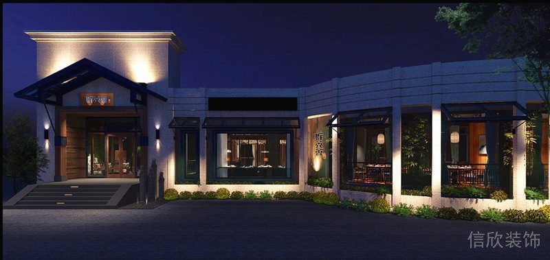 餐廳裝修設(shè)計(jì)室外效果圖工作室環(huán)形木質(zhì)玻璃設(shè)計(jì)圖