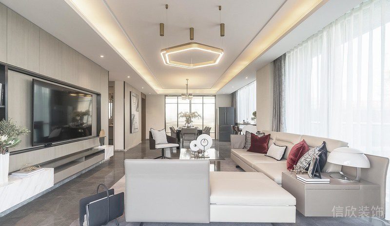 簡約風(fēng)客廳裝修效果圖沙發(fā)休息區(qū)裝修純白設(shè)計圖