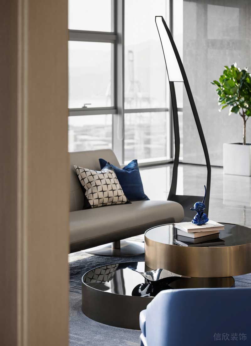 辦公室裝修效果圖大理石茶幾木質(zhì)墻體設計圖