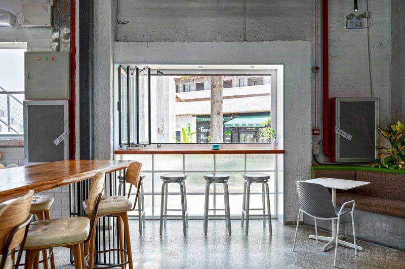 辦公室工業(yè)風(fēng)吧臺(tái)休息區(qū)效果圖