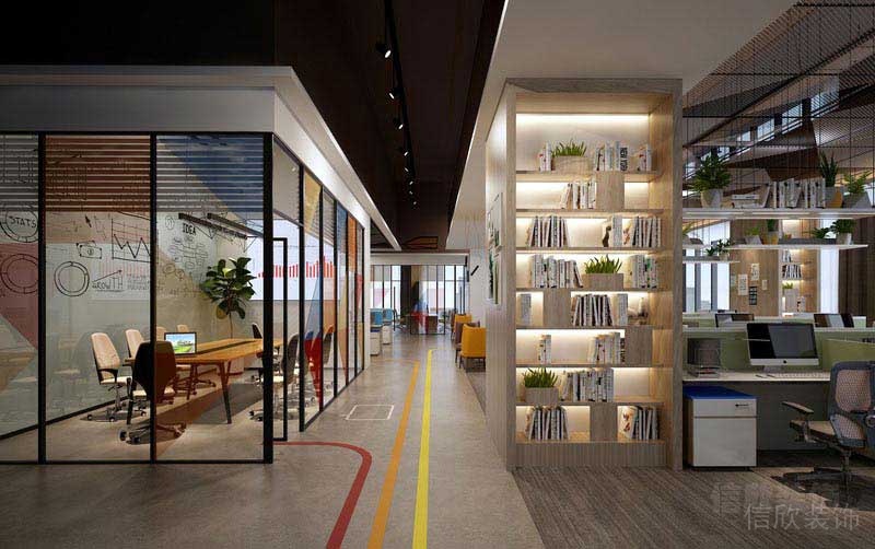 辦公室工業(yè)風(fēng)過道效果圖