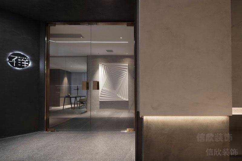 辦公室現(xiàn)代風玻璃門面效果圖