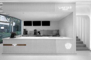 辦公室現(xiàn)代風白色前臺效果圖