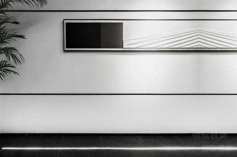 辦公室現(xiàn)代風(fēng)過(guò)道背景墻效果圖