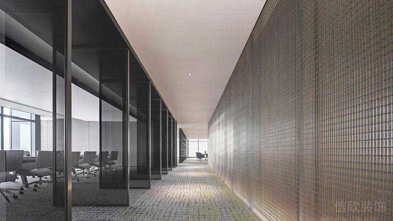 辦公室現(xiàn)代風(fēng)會議室活動玻璃門效果圖