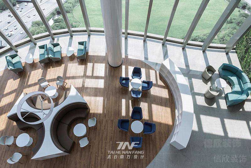 辦公室現(xiàn)代風(fēng)卡座休息區(qū)效果圖