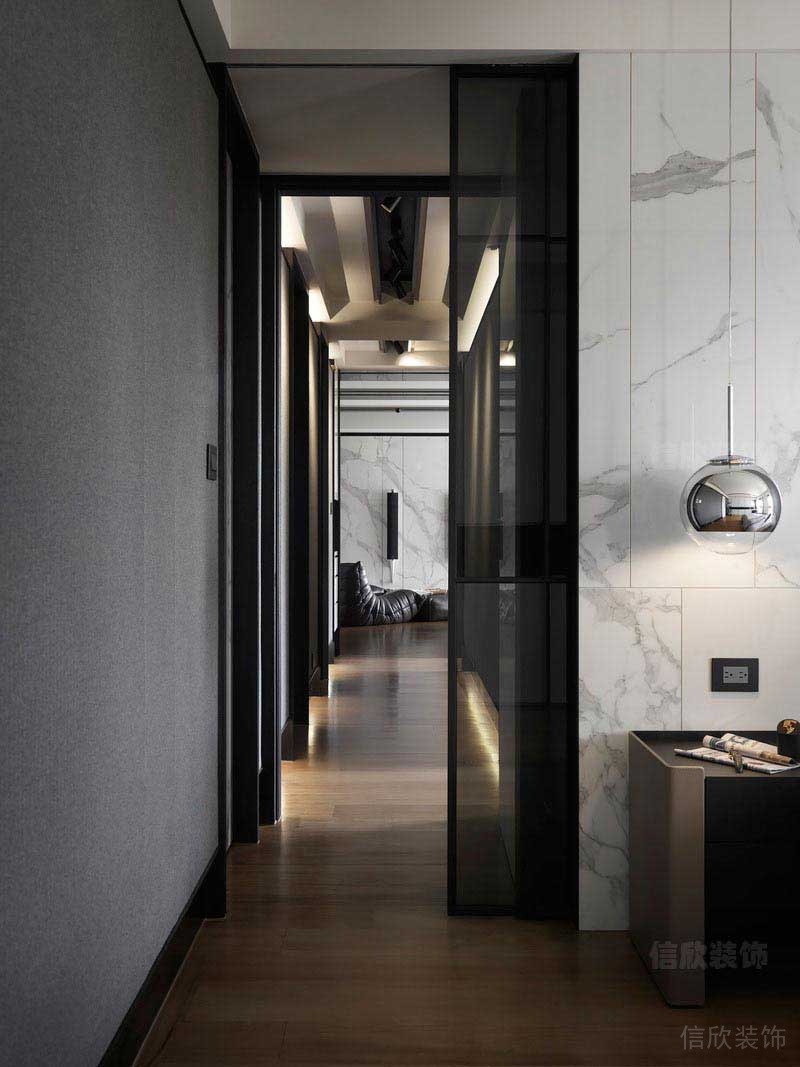 辦公室現(xiàn)代風(fēng)木地板走廊效果圖