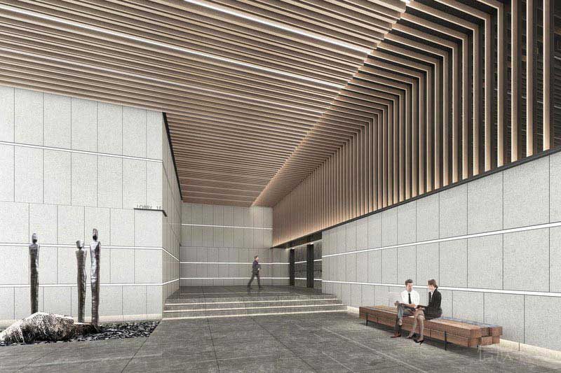 辦公室現(xiàn)代風(fēng)門廳效果圖