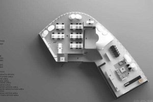 辦公室現(xiàn)代風(fēng)鳥瞰效果圖