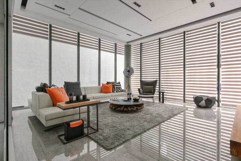 辦公室現(xiàn)代風(fēng)沙發(fā)會(huì)客區(qū)效果圖