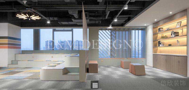 辦公室現(xiàn)代風(fēng)榻榻米休息區(qū)效果圖