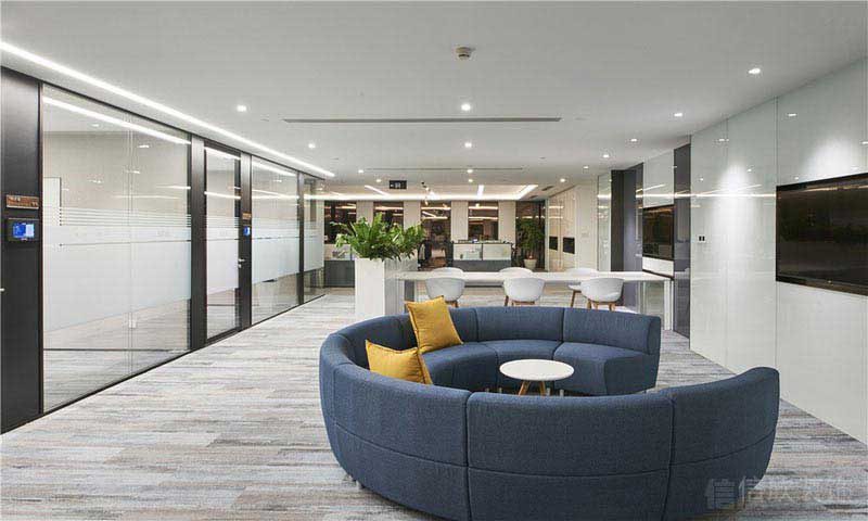 辦公室現(xiàn)代風(fēng)休息區(qū)圓形沙發(fā)效果圖 (2)