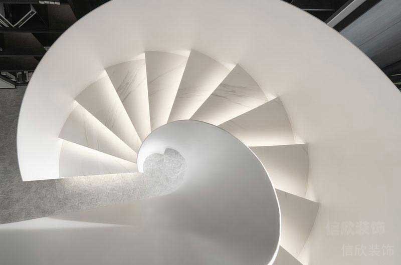 辦公室現(xiàn)代風旋轉式樓梯效果圖(2)