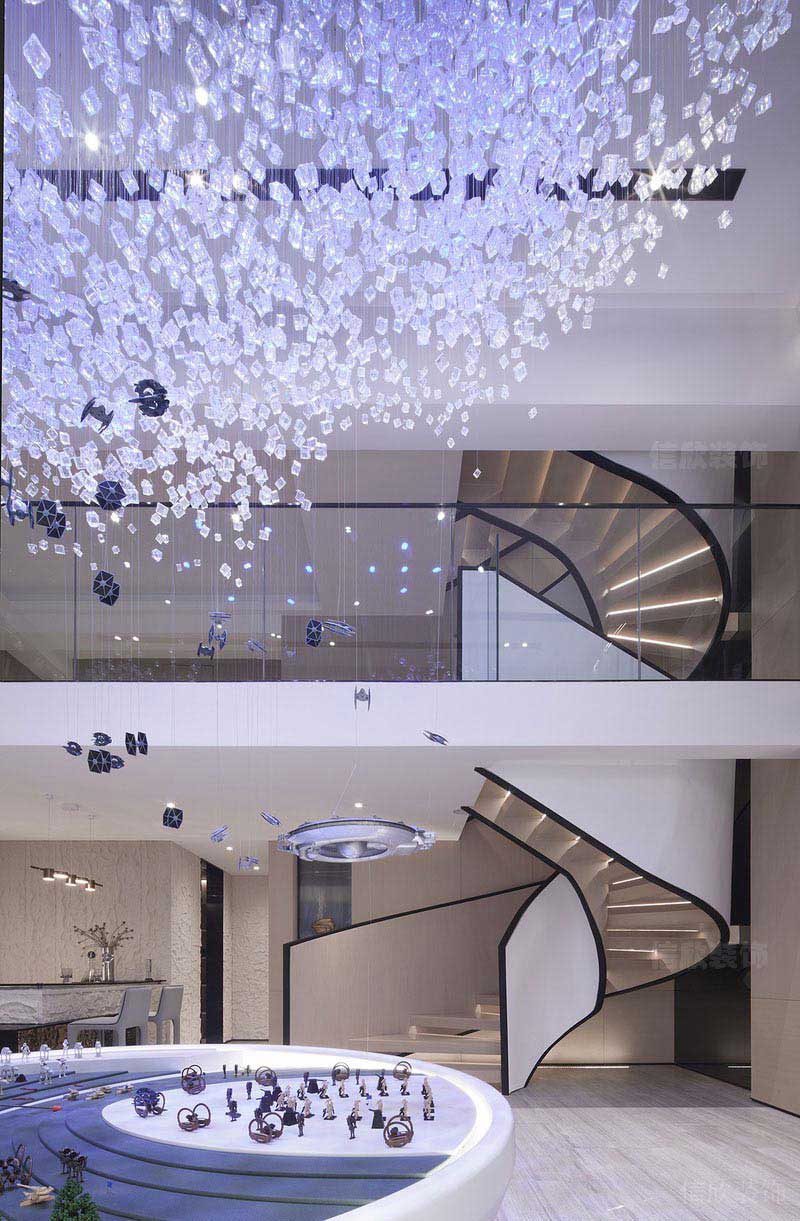 辦公室現(xiàn)代風旋轉式樓梯效果圖(1)