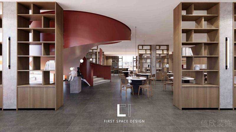 辦公室現(xiàn)代風(fēng)閱讀休息區(qū)效果圖