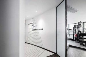 辦公室現(xiàn)代風員工健身房效果圖