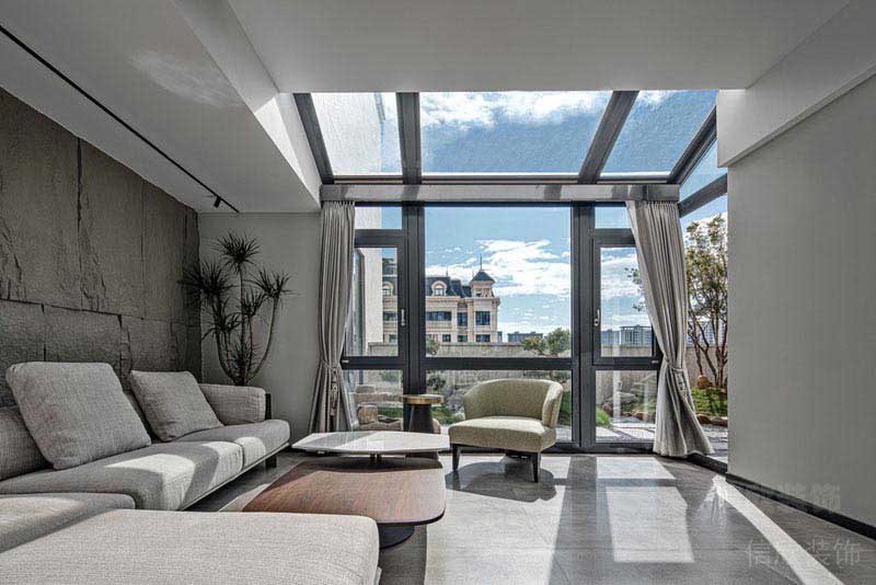 辦公室現(xiàn)代風(fēng)陽臺(tái)休閑區(qū)效果圖