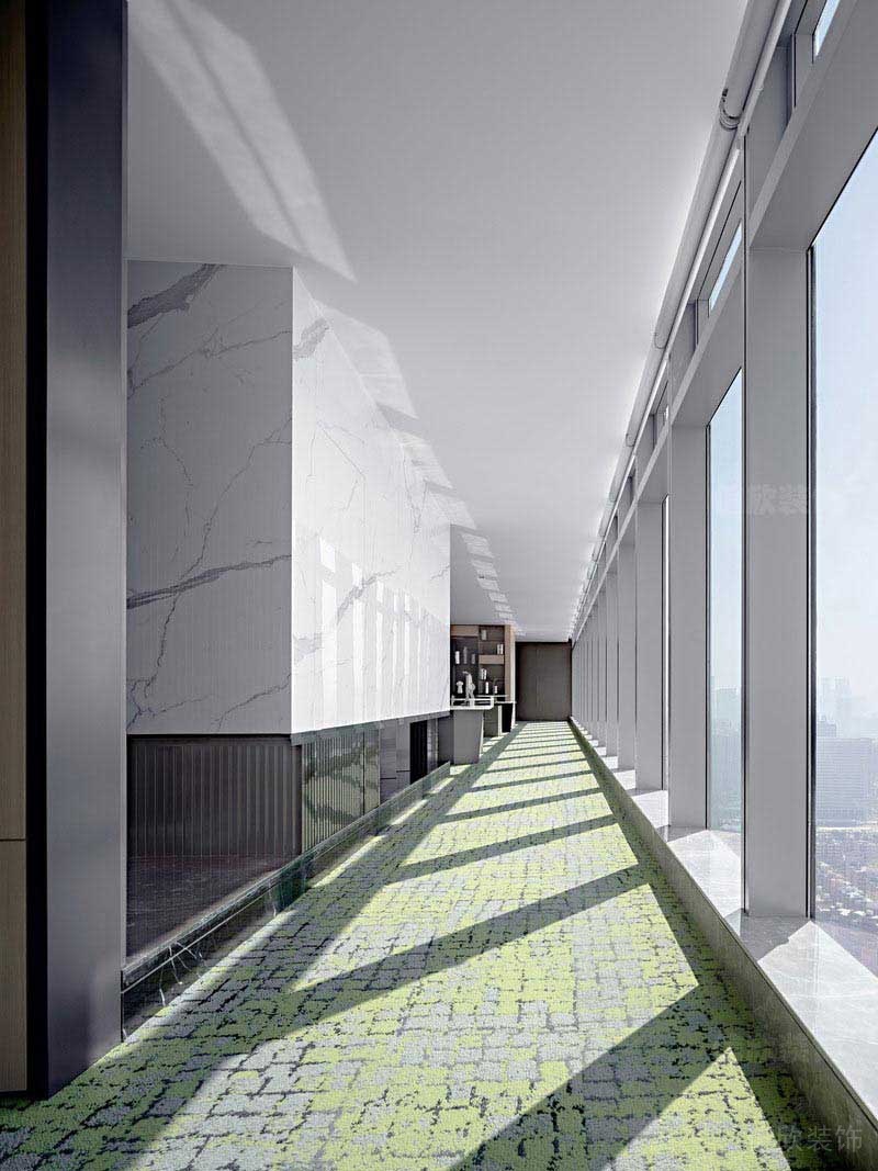 辦公室現(xiàn)代風(fēng)走廊效果圖