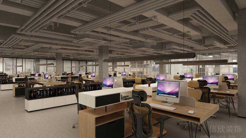 辦公室現(xiàn)代簡約風(fēng)辦公區(qū)效果圖 (5)