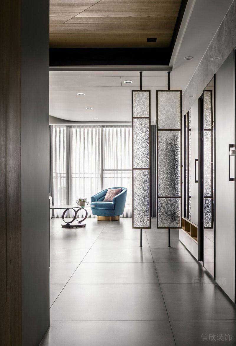 辦公室現(xiàn)代簡約風(fēng)玻璃藝術(shù)隔斷效果圖