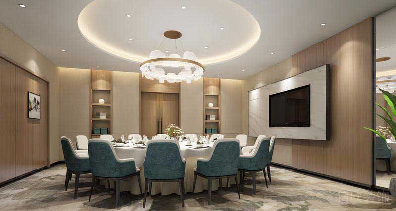 辦公室現(xiàn)代簡約風餐廳包房效果圖