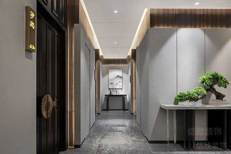 辦公室現(xiàn)代輕奢風過道玄關效果圖