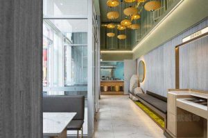 辦公室現(xiàn)代輕奢風(fēng)過(guò)道效果圖