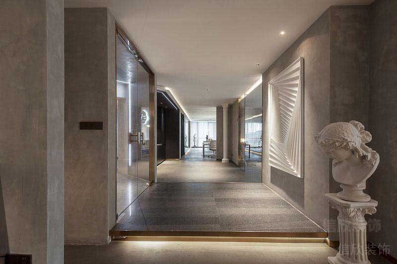 辦公室現(xiàn)代輕奢風(fēng)藝術(shù)走廊效果圖