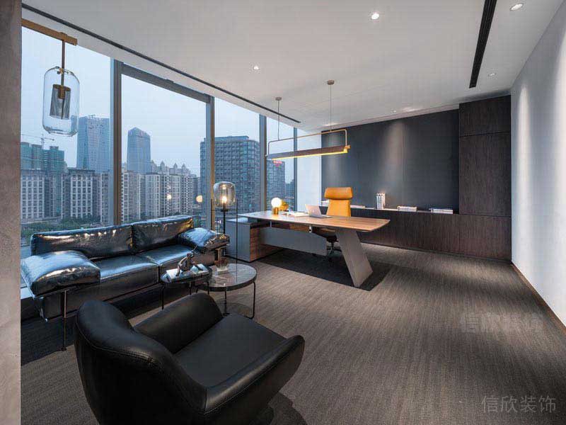 辦公室現(xiàn)代輕奢風總裁辦公室效果圖(1)