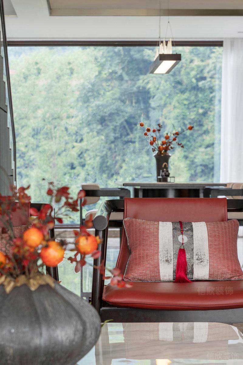 辦公室新中式實(shí)木椅子效果圖