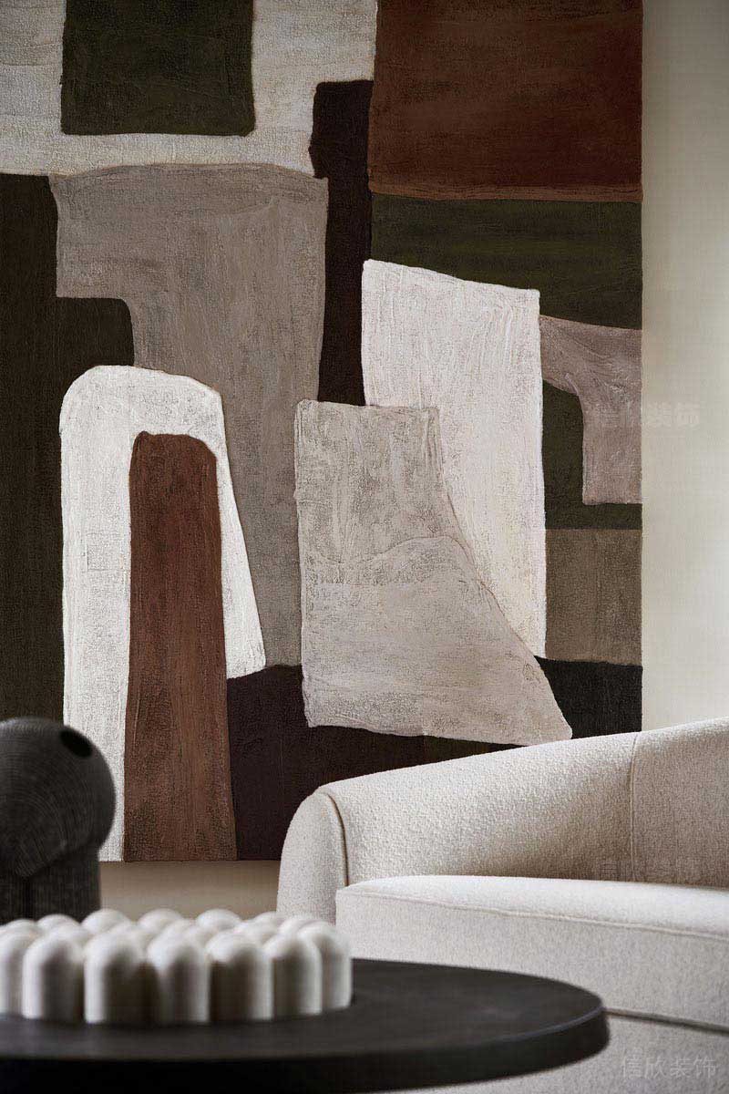 背景墻多重顏色碰撞設(shè)計效果圖