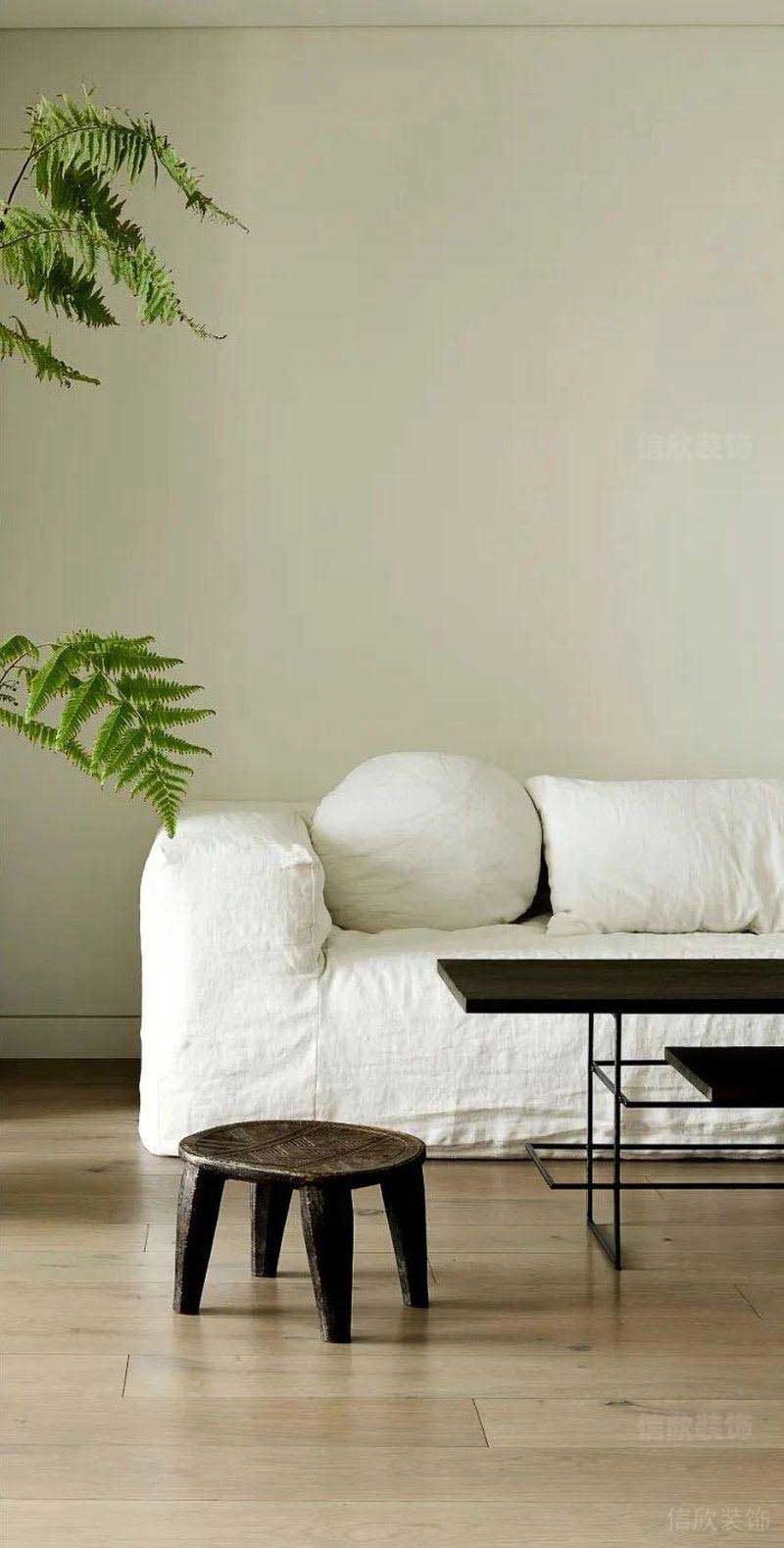 北歐風(fēng)格家居空間米色布藝沙發(fā)