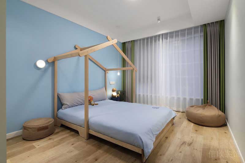 北歐風(fēng)格家庭兒童房特色睡床