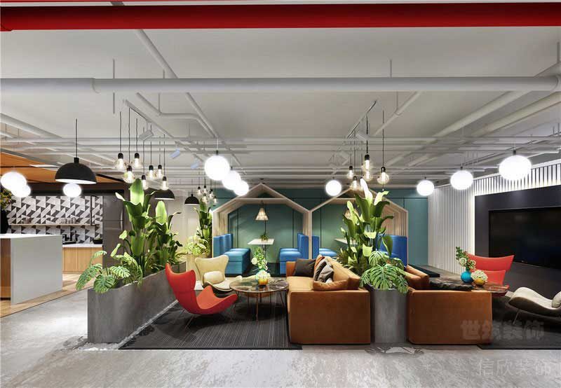 北歐工業(yè)風(fēng)辦公空間公共交流區(qū)