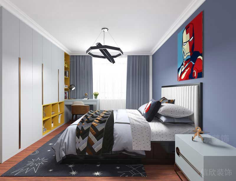 北歐現(xiàn)代風家居兒童房鋼鐵俠卡通藝術畫
