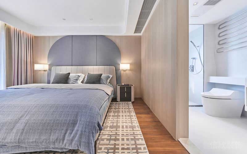 北歐現(xiàn)代風(fēng)樣板間臥室床頭背景