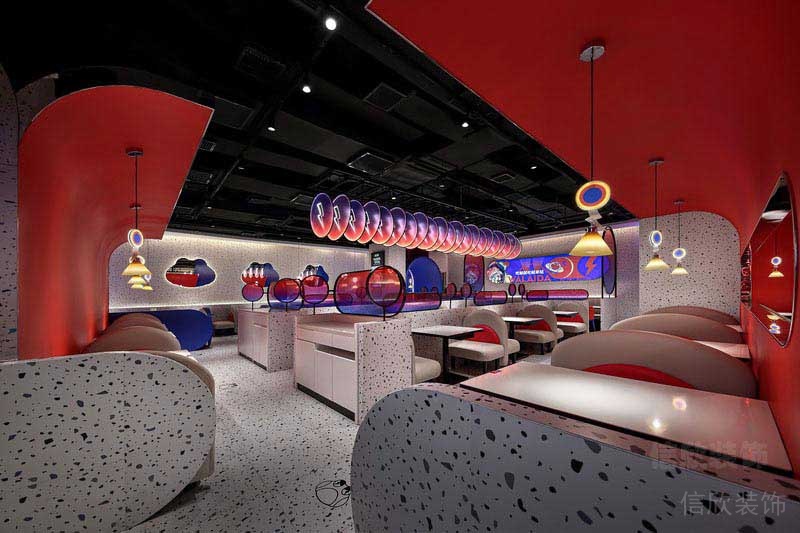 餐廳現(xiàn)代風卡座用餐區(qū)效果圖(6)