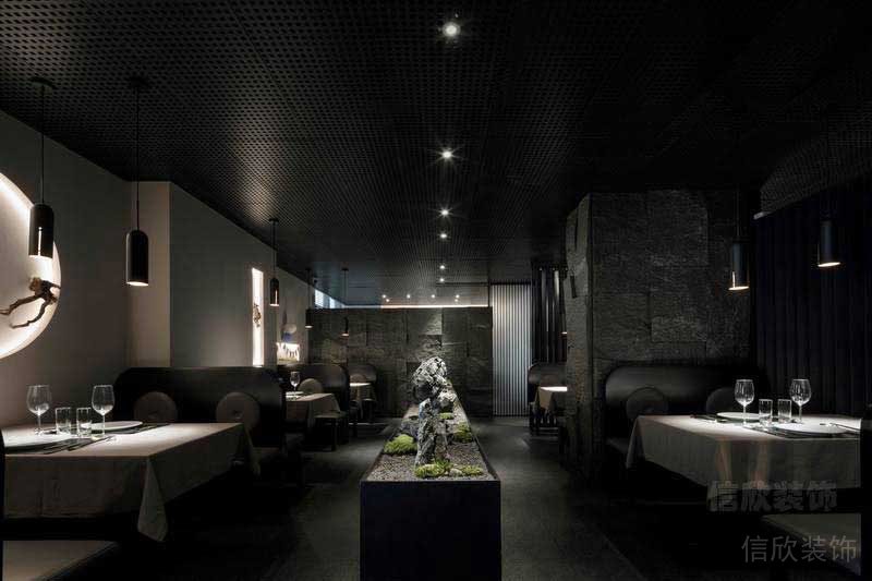 餐廳現(xiàn)代風(fēng)室內(nèi)假山景觀效果圖