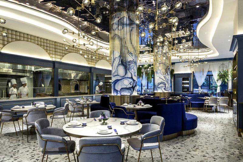 餐廳現(xiàn)代風(fēng)藝術(shù)吊燈用餐區(qū)效果圖