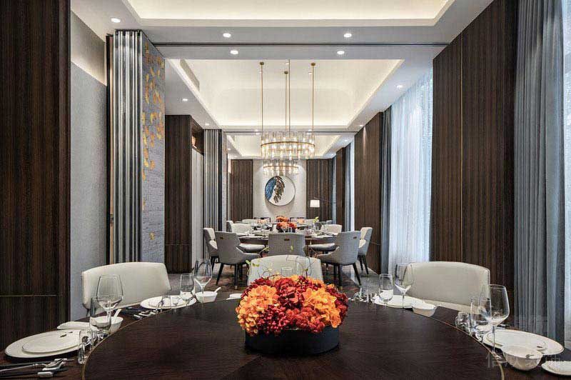 餐廳現(xiàn)代輕奢風包房餐桌效果圖