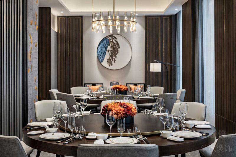 餐廳現(xiàn)代輕奢風包間餐桌效果圖