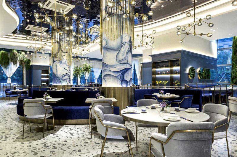 餐廳現(xiàn)代輕奢風(fēng)用餐區(qū)效果圖(1)