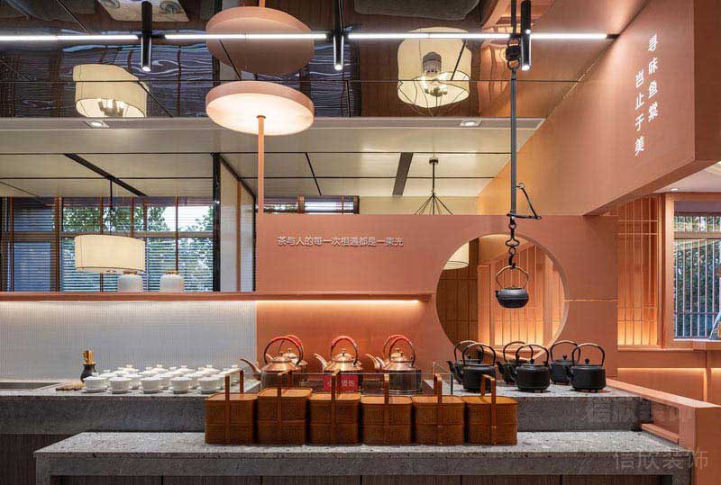 餐廳新中式風操作區(qū)效果圖